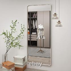 65X22 Full Length Mirror Wall Mounted, Large Rectangle Silver Bathroom Mirror, F