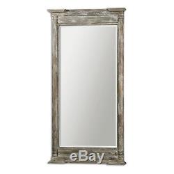74H French Country Tuscan Distressed Wood Floor Wall Full Length Mirror LARGE