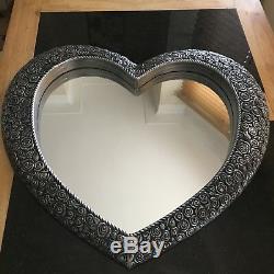 ANTIQUE STYLE ORNATE HEART WALL MIRROR DRESSING BATHROOM LARGE WALL MIRROR 67x58