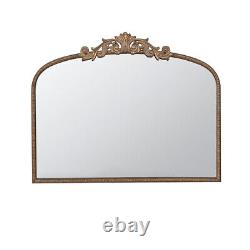 A&B Home Arched Vertical Mirror-Wall Mirror with Gold Metal Frame, 40x31