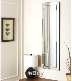 Abbyson Loft Rectangle Wall Mirror Full Length Silver Frame Large Floor Bedroom