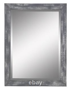 Accent Wall Mirror Bathroom Vanity Distressed Rustic Gray Wood Leaner Large 40H