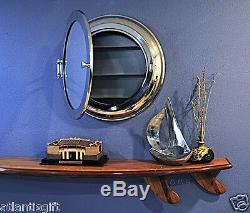 Aluminum Ship Cabin Porthole 21 Round Mirror with Storage Nautical Wall Decor