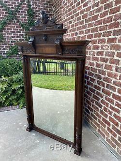 Antique French Wall Pier Mantel MIRROR Walnut LARGE 19th C Louis Phillipe