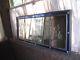 Antique Large Mirror Clear & Etched Blue Glass Wall Mirror 59 x 25 Art Deco