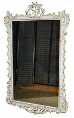 Antique Large Ornate French Style Wall Mirror withGold Highlights