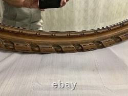 Antique Large Oval Fancy Ornate Beveled Wall Mirror