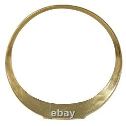 Antique Large Ring Sculpture Wall Mirror in Clean Gold Finish with Streamline