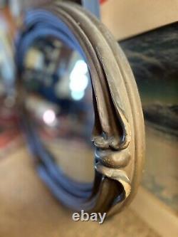 Antique Large oval Mirror Vintage 1920s Wood Frame Art Nouveau 45 x 23