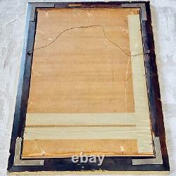 Antique Mirror Giltwood Gold Wood Framed Gold Leaf Cherry Large 32 x 22 Vtg