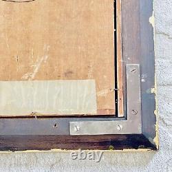 Antique Mirror Giltwood Gold Wood Framed Gold Leaf Cherry Large 32 x 22 Vtg