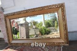 Antique Ornate Gold Beveled Mirror Large VGC