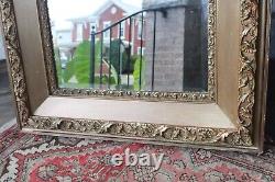 Antique Ornate Gold Beveled Mirror Large VGC