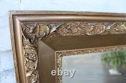 Antique Ornate Gold Beveled Mirror Large VGC