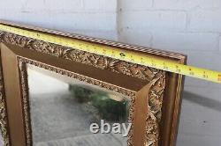 Antique Ornate Gold Beveled Mirror Large VGC