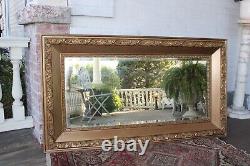 Antique Ornate Gold Beveled Mirror Large VGC