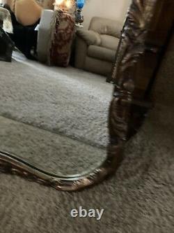 Antique Ornate Gold Carved Gesso Wall Mirror Victorian Large Xl 46