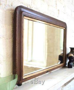Antique Rectangle Victorian Wall Shop Fitting Mirror Large Vintage Retro