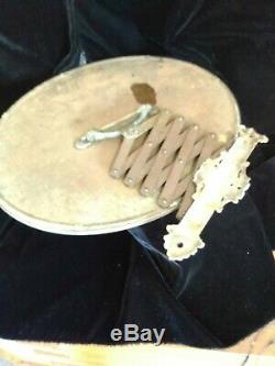 Antique SCISSOR ACCORDIAN MIRROR OVAL BARBER SHOP WALL MOUNT Expandable Large