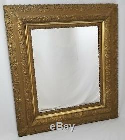 Antique Victorian Gilt Gesso Wood Wall Mirror Ornate Large 1800's 32 x 36