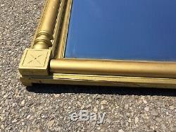 Antique Victorian Large Wall Hanging Mirror Wood Frame with Gold Gilt Paint