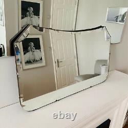 Antique Vintage Art Deco Large Bevelled Glass Hallway Wall Mantle Mirror