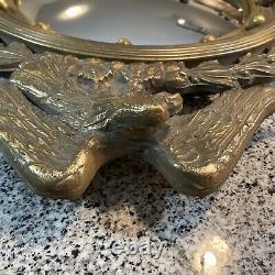 Antique Vintage Federal Eagle Gold Convex Mirror Wall Accessory Large 35