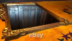 Antique Vintage Gilded Gesso Wood Wall Mirror Ornate Large 32.5 x 27.5 Gold Gilt