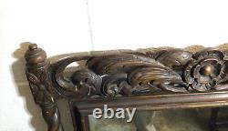 Antique Vintage Large Rectangle Wood Wall Mirror Ornate 40 x 27