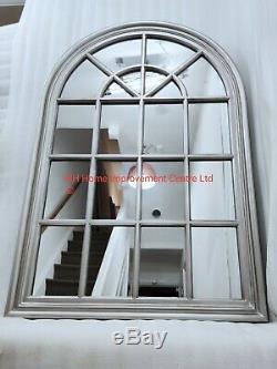 Arch Window Mirror Silver Antique Style Large 80x120cm Shabby Chic Wall Hung