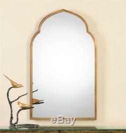 Arched Antiqued Gold Hand Forged Metal Arch Wall Mirror Large 40 Chic Horchow