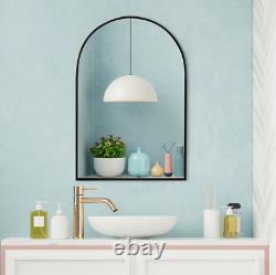 Arched Wall Mirror Bathroom Vanity Black Large 38 x 26 Leaning Wall Hanging
