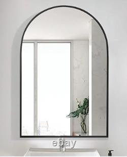 Arched Wall Mirror Bathroom Vanity Black Large 38 x 26 Leaning Wall Hanging