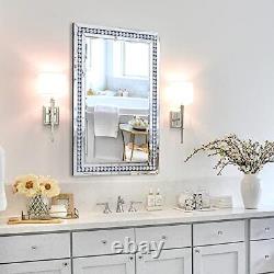Autdot Crystal Decorative Mirror for Wall Decor 24 X 36 Beveled Large Wall
