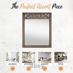 Autumn Alley Large Rustic Farmouse Mirror With Galvanized Accents, Vanity Mirror