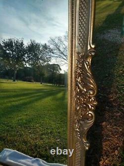 Basset Mirror Large Ornate Gold Hollywood Regency Wall Mirror 58.5x35 Vintage