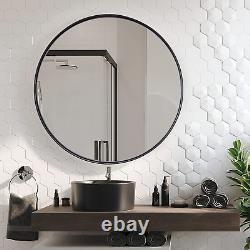 Bathroom Mirror, Black round Mirror 36 X 36 Inch Large Modern Wall Mirror, Metal