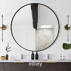 Bathroom Mirror, Black round Mirror 36 X 36 Inch Large Modern Wall Mirror, Metal