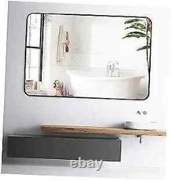 Bathroom Mirror Metal Mirror Large Wall Mounted Decor Mirror 40 x 30x40 Black