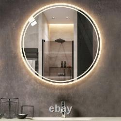 Bathroom Mirror Round Large Fogless LED Light Backlit HD Vanity Mirror Dimmable