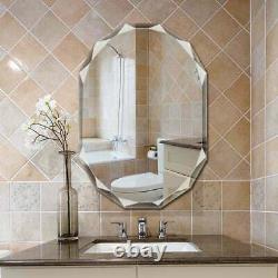 Bathroom Vanity Mirror Extra Large Frameless Oval Wall Decor Modern Glam 30x36