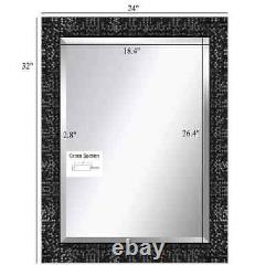 Bathroom Vanity Mirror Large Black Wall Hall Living Bed Rm Mosaic Pattern 32x24