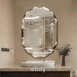 Bathroom Vanity Mirror Large Frameless Oval Wall Decor Modern Glam Unique 24x36