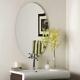 Bathroom Vanity Mirror Large Oval Modern Accent Frameless Elegant Beveled 32x24