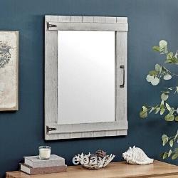 Bathroom Vanity Mirror Rustic Gray Farmhouse Barn Door Style Country Large 32