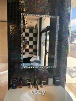 Bathroom Vanity Wall Mirror Mosaic Rectangle Frameless 25X35 LARGE SILVER NEW