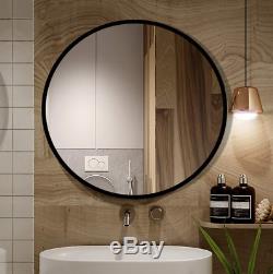 Bathroom Vanity Wall Mirror Round Large Black Metal Modern 24 Bedroom Lounge