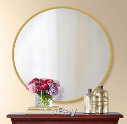 Bathroom Vanity Wall Mirror Round Large Gold Metal Modern Bedroom Lounge New