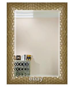 Bathroom Wall Mirror Hanging Vanity Leaner Large Beveled Leaner Bronze Gold New