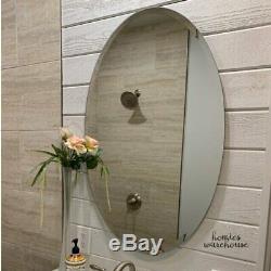 Bathroom Wall Mirror Large Vanity Beveled Oval Frameless 36H Bedroom Home Decor